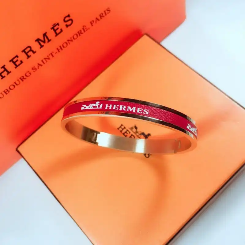 Affordable Hermes Logo Bangles Metal And Leather 0123