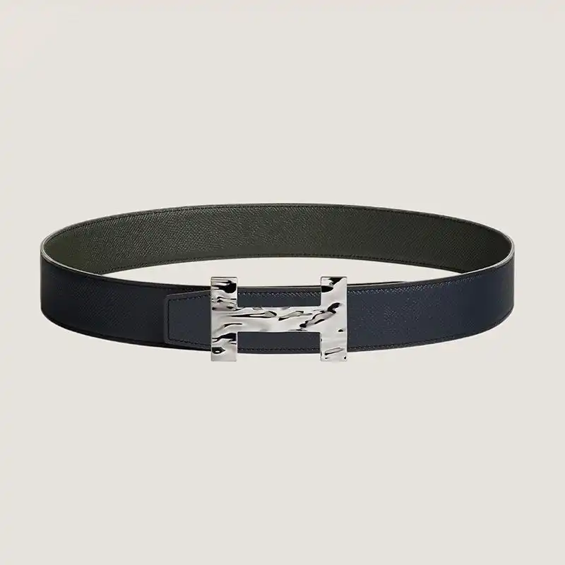 Affordable Hermes Quizz H20 Belt Reversible Leather In Black Green 0125