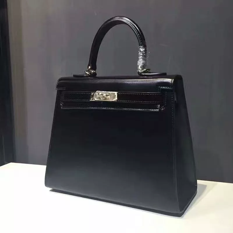 Hermes Kelly Bag Box Leather Gold Hardware In Black 0115