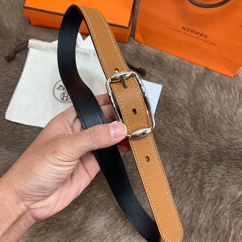 Cheap Hermes Pin Belt Epsom Calfskin In Brown Silver 0125