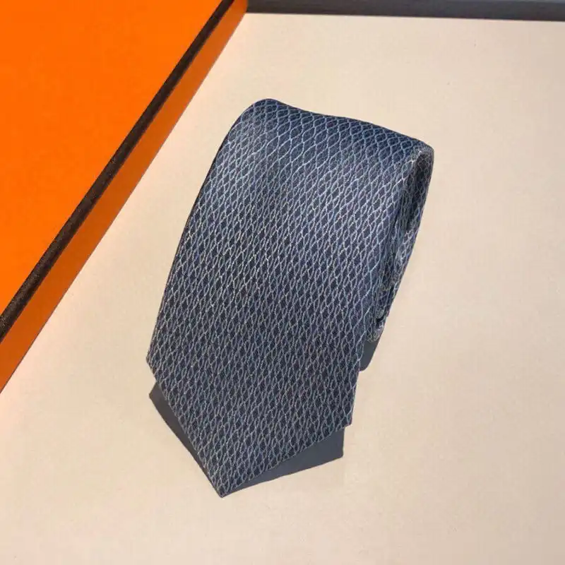 Cheap Hermes Crosslines Silk Tie In Blue 0129