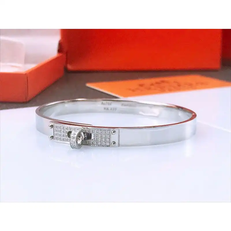 Cheap Hermes Kelly Crystal Bracelet In Silver 0123