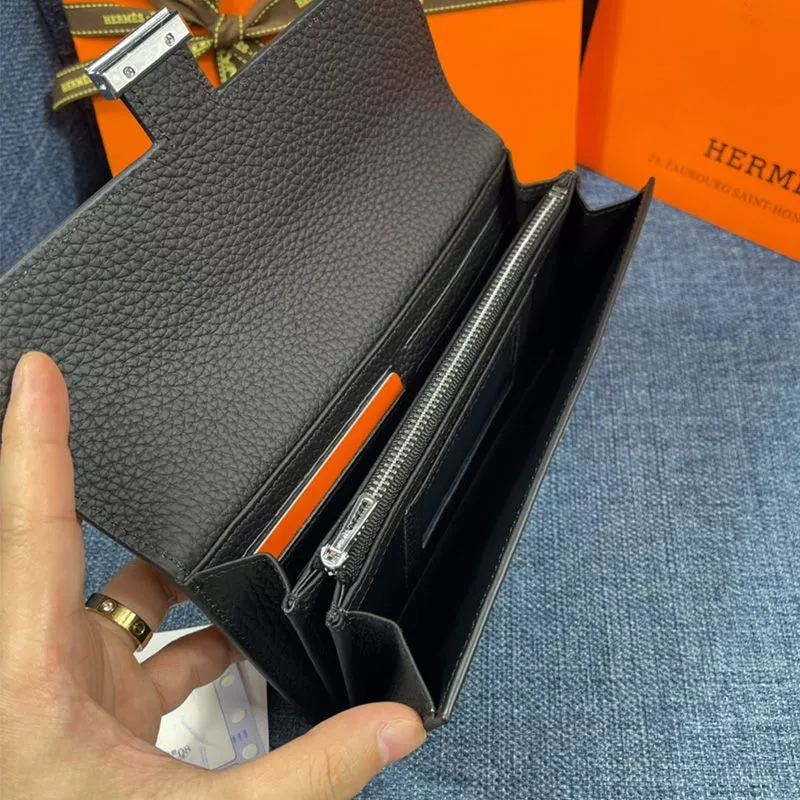 Cheap Hermes Constance Wallet Togo Leather Palladium Hardware In Black 0117