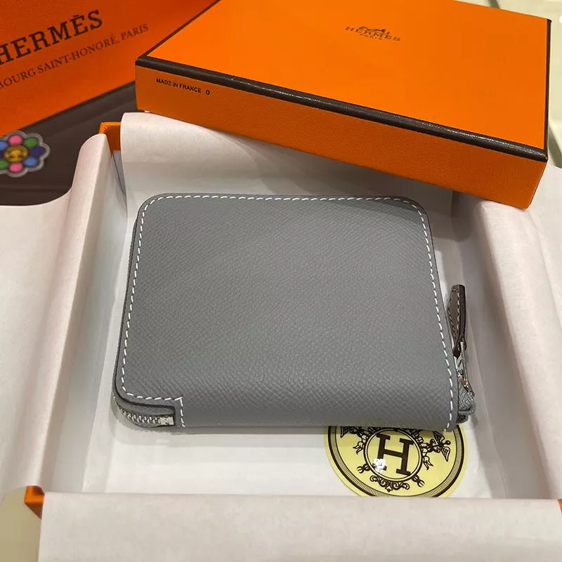 Hermes Silk'In Compact Wallet Epsom Leather In Light Blue 0117