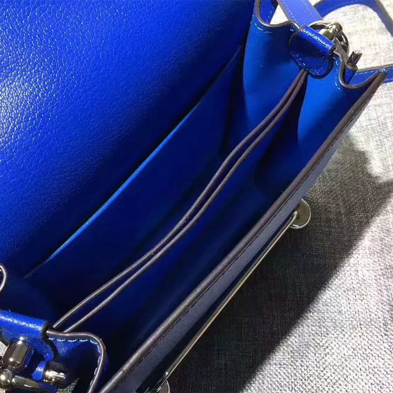 Affordable Hermes Roulis Bag Calfskin Leather Palladium Hardware In Blue 0114