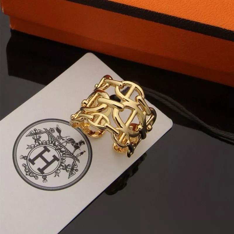 Hermes Chaine D'Ancre Ring Gold 0116