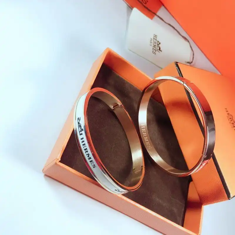 Affordable Hermes Logo Bangles Metal And Leather 0123