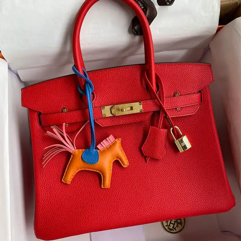 Cheap Hermes Birkin Bag Togo Leather Gold Hardware In Red 0127