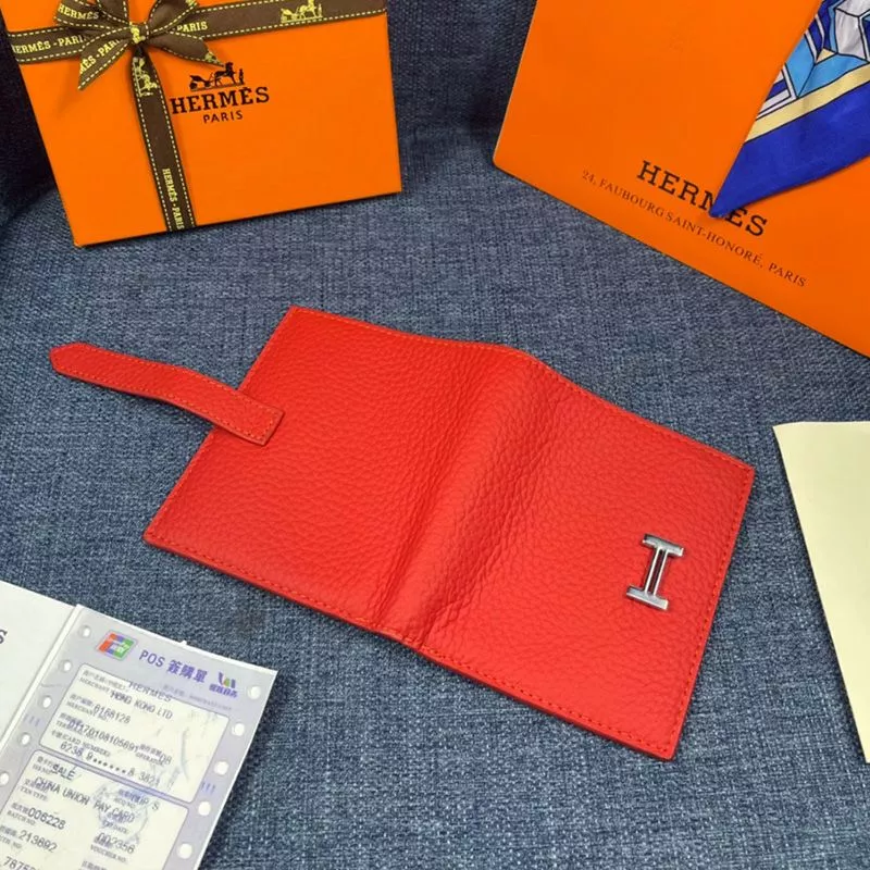 Cheap Hermes Bearn Compact Wallet Togo Leather Palladium Hardware In Red 0117