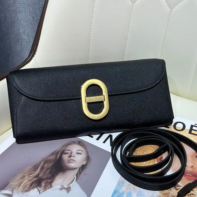 Affordable Hermes Chaine d'Ancre To Go Wallet Epsom Leather Gold Hardware In Black 0126