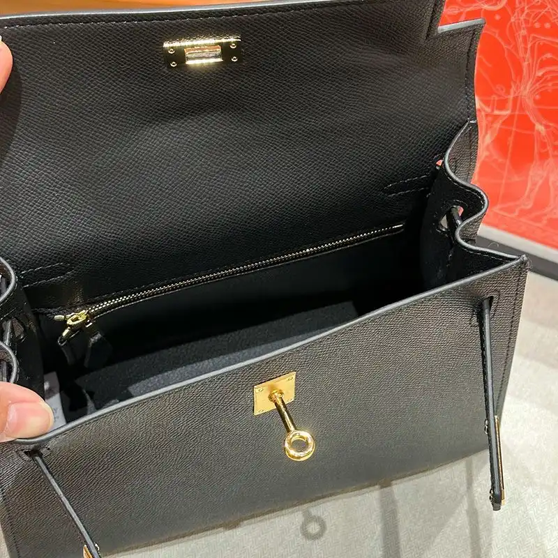 Affordable Hermes Kelly Bag Epsom Leather Gold Hardware In Black 0130