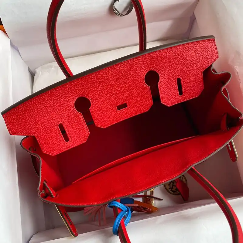 Cheap Hermes Birkin Bag Togo Leather Gold Hardware In Red 0127