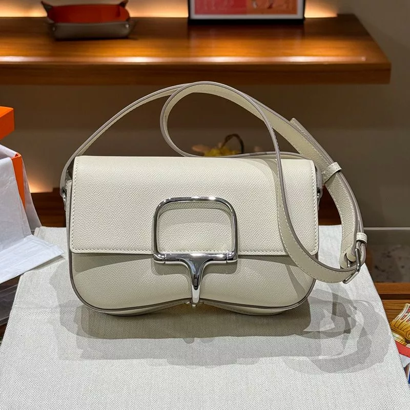 Hermes Della Cavalleria Bag Epsom Leather Palladium Hardware In White 0114