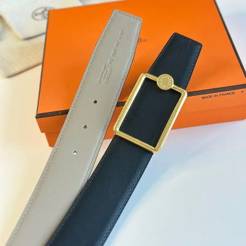 Affordable Hermes Tube Letter Buckle 38 Reversible Belt Leather In Grey Black 0129