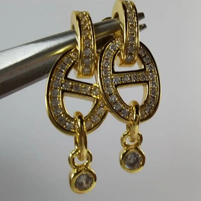 Cheap Hermes Chaine D'Ancre Enchainee Earrings In Gold 0124