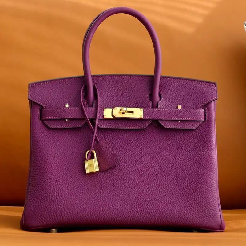 Affordable Hermes Birkin Bag Togo Leather Gold Hardware In Purple 0127