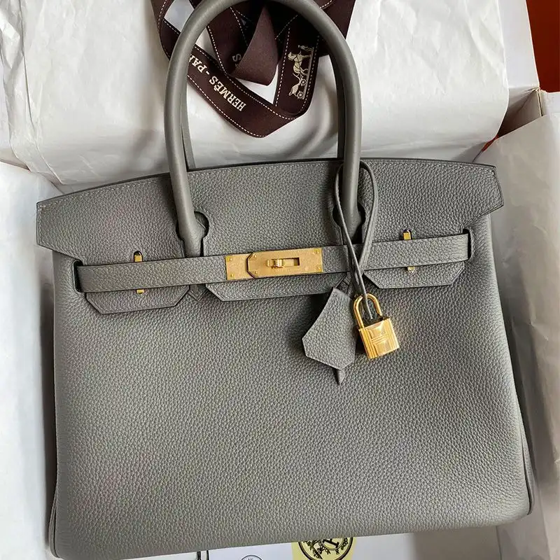 Affordable Hermes Birkin Bag Togo Leather Gold Hardware In Gris Meyer 0127