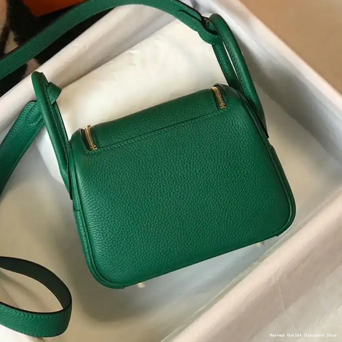 Cheap Gold Hermes Green Leather In Lindy Togo Bag Hardware Mini 0219