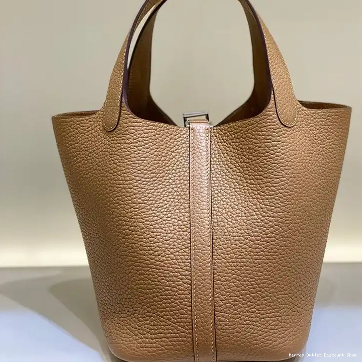 Affordable In Hermes Palladium Taupe Lock Bag Picotin Leather Clemence Hardware Gold 0210