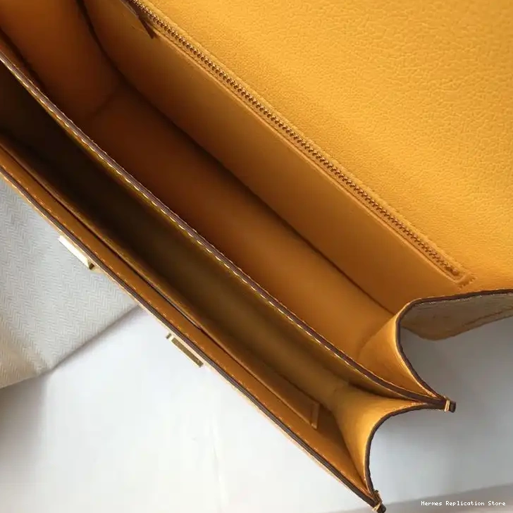 Affordable Yellow Hermes In Alligator Gold Bag Hardware Leather Constance 0224