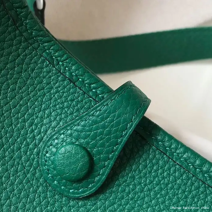 Affordable Palladium Green Hardware Evelyne Mini Bag In Leather Hermes Clemence 0223