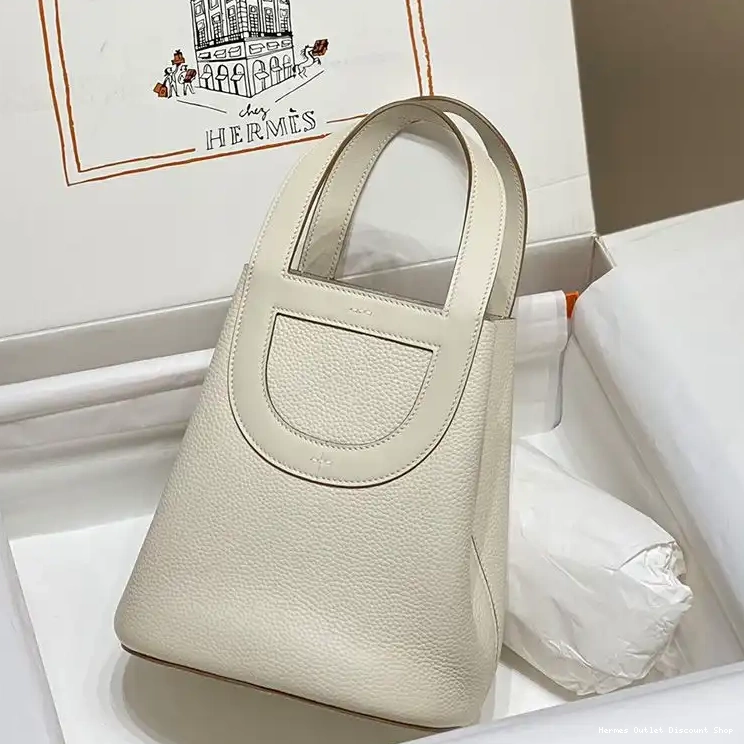 Cheap Hermes Bag In-The-Loop Clemence White Palladium 18 In Leather Hardware 0219