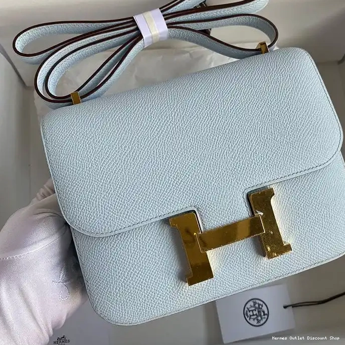 Cheap Hermes Constance In Gold Hardware Leather Blue Sky Bag Epsom 0213