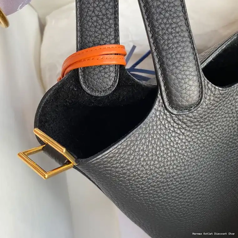 Affordable Palladium Bag Gold Picotin Leather Clemence In Black Hermes Lock Hardware 0215