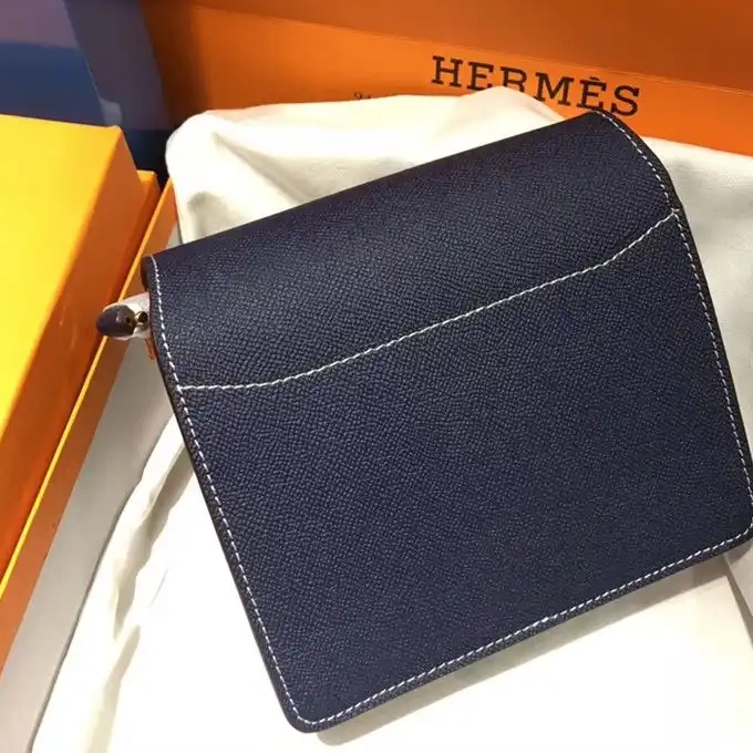 Cheap Hardware Roulis Gold Hermes Leather Navy Blue Epsom Bag In 0216