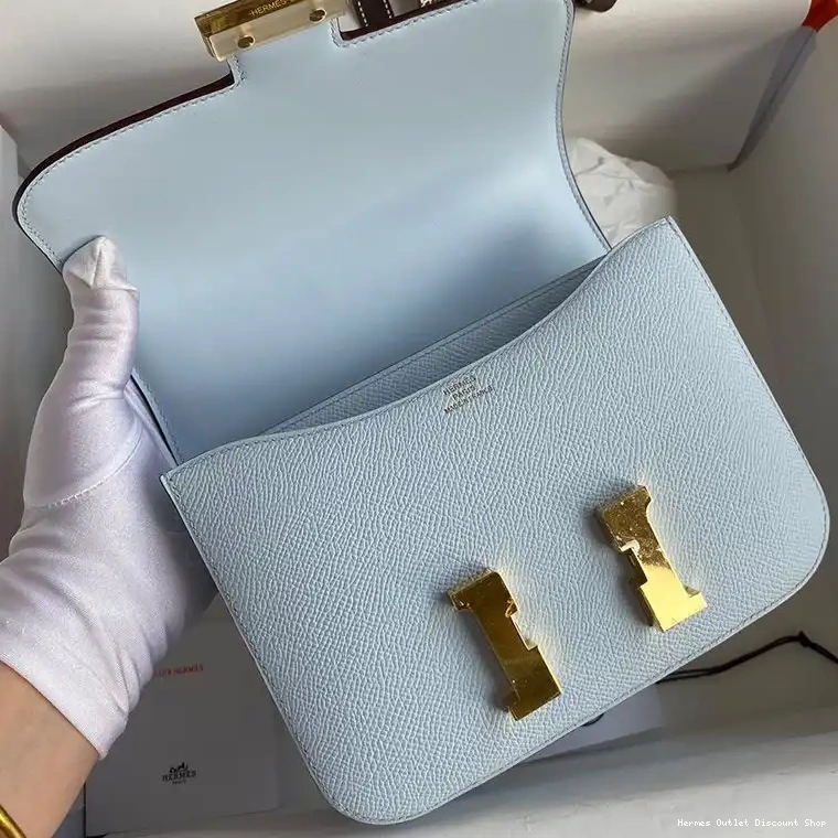 Affordable Hermes Sky Hardware Blue Epsom Constance Leather In Bag Gold 0217