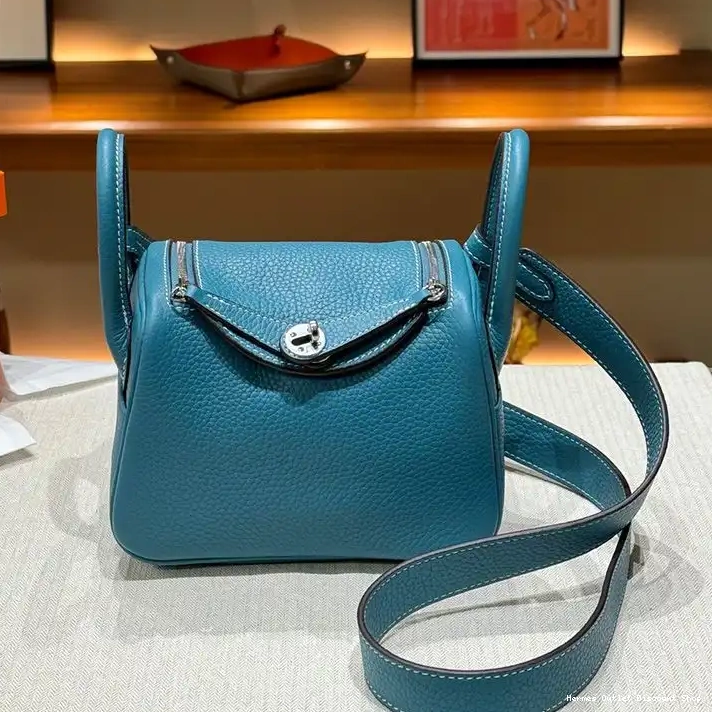 Affordable Hardware Togo Palladium In Hermes Lindy Leather Blue Bag Mini 0213