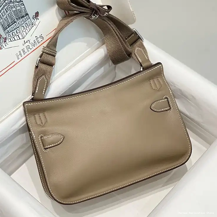 Cheap Khaki Hermes Clemence In Leather Mini Jypsiere Palladium Bag Hardware 0214