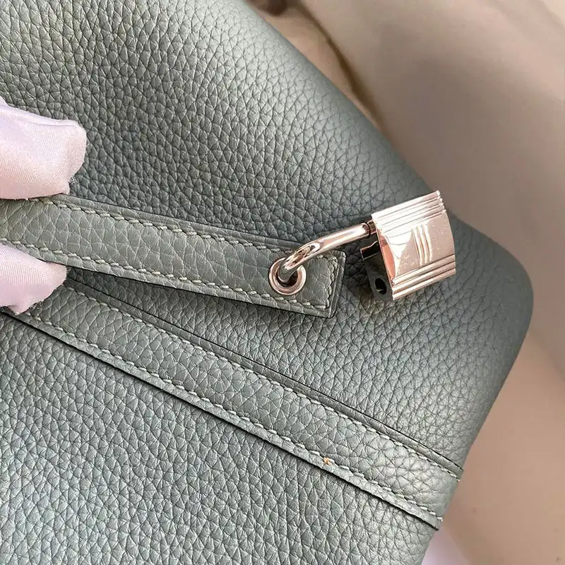 Affordable Hermes Picotin Lock Bag Clemence Leather Gold Palladium Hardware In Almond Green 0202