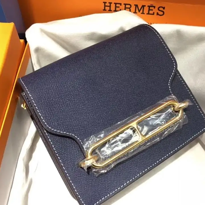 Affordable Leather Gold Epsom Roulis Bag Navy Hermes In Blue Hardware 0210