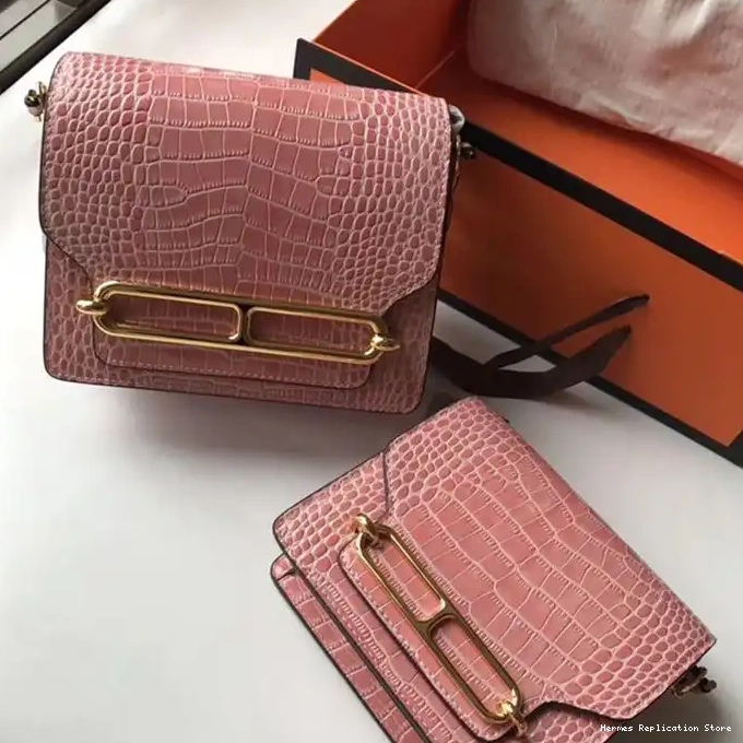 Cheap Leather In Hermes Alligator Gold Bag Hardware Pink Roulis 0215