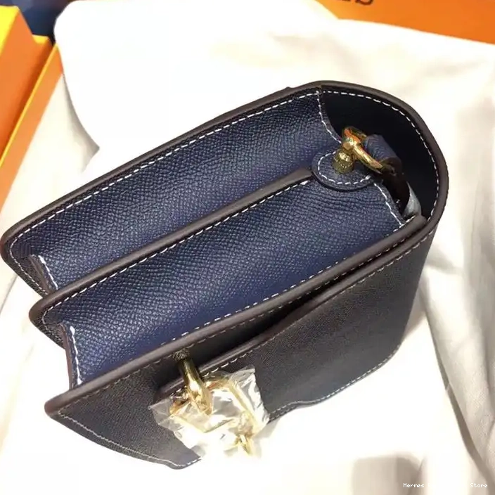 Affordable Leather Gold Epsom Roulis Bag Navy Hermes In Blue Hardware 0210