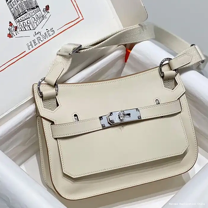 Cheap Mini Hardware Clemence Bag Palladium White Leather In Hermes Jypsiere 0215