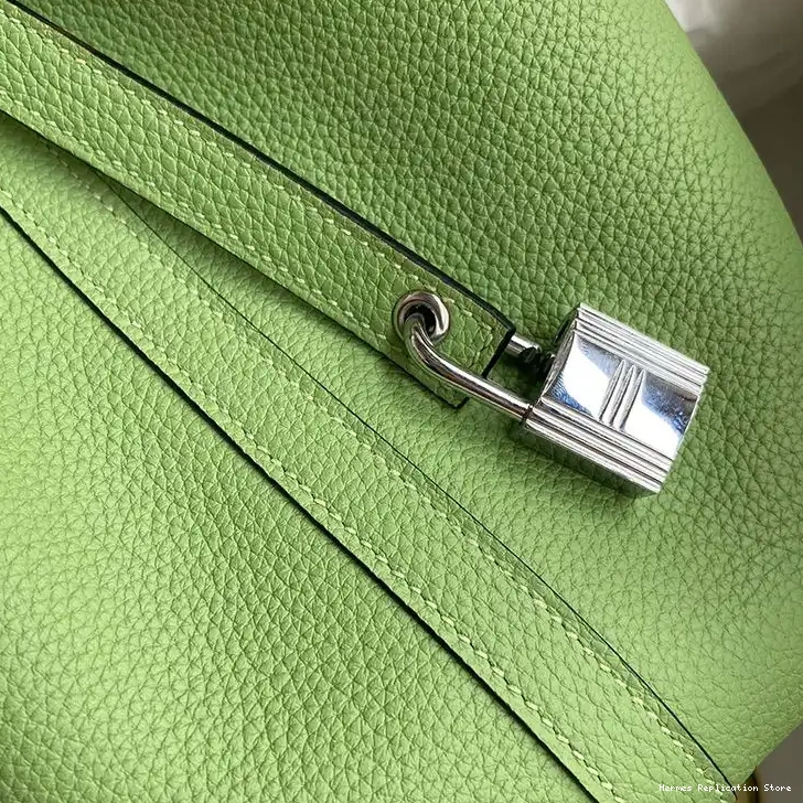 Cheap Picotin Gold Bag Hermes Green In Hardware Mint Leather Clemence Palladium Lock 0212