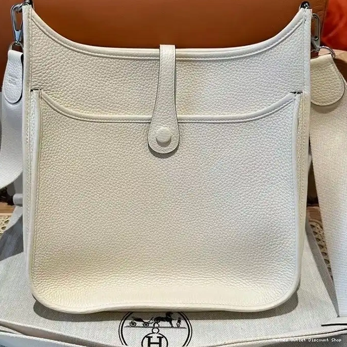 Cheap Evelyne Palladium In Hardware Bag Clemence White Leather Hermes 0223