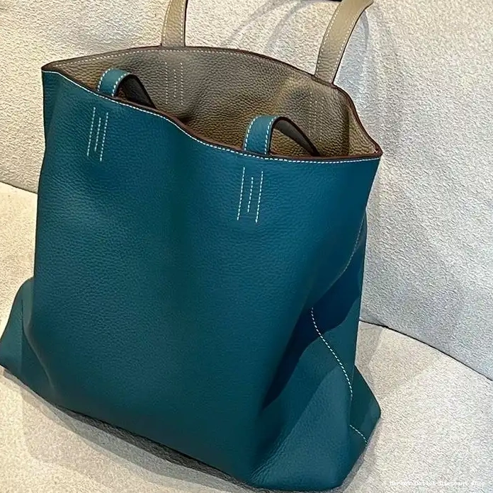 Cheap Bag Leather Grey Clemence Sens Hermes Double In Teal 0222