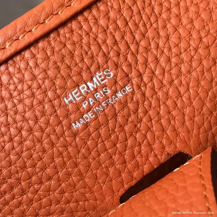 Affordable Clemence Leather Hermes Bag Hardware Palladium In Evelyne Orange 0210