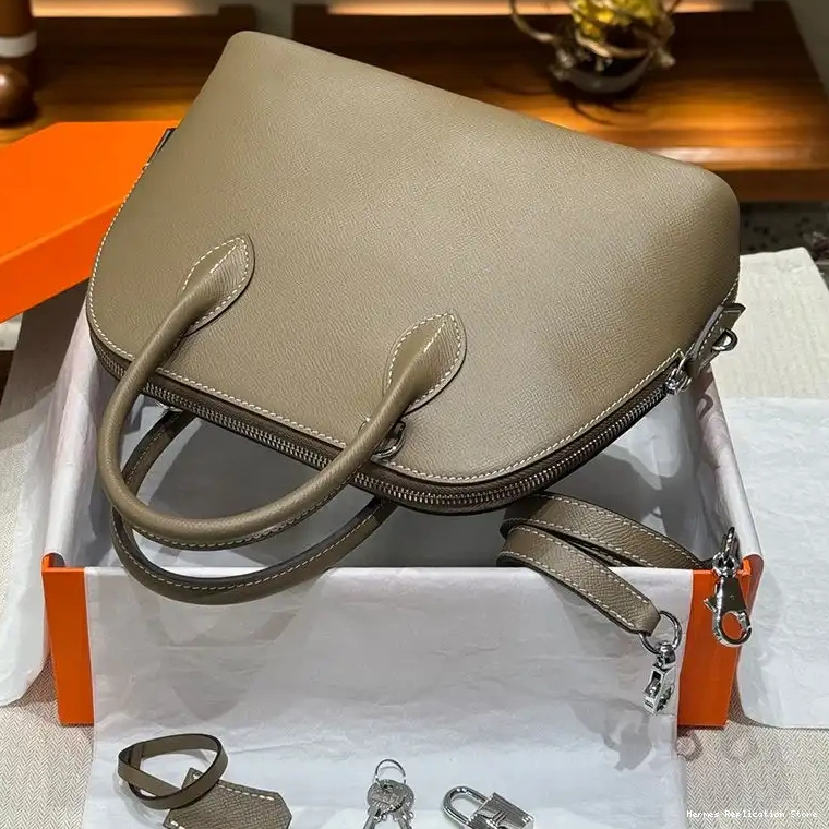 Affordable Bag In Leather Khaki Hermes Epsom Palladium 25 Bolide Hardware 0218