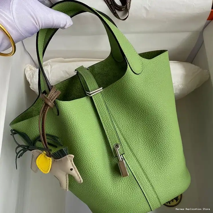 Affordable Clemence Hardware Leather Green Palladium Mint In Gold Picotin Hermes Bag Lock 0220