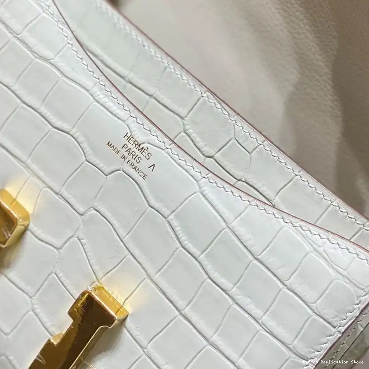 Affordable In Leather Gold Hermes Alligator Constance White Bag Hardware 0216