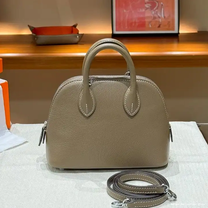 Affordable Palladium Chevre In Khaki Hermes Leather Bolide Bag Hardware Mini 0212