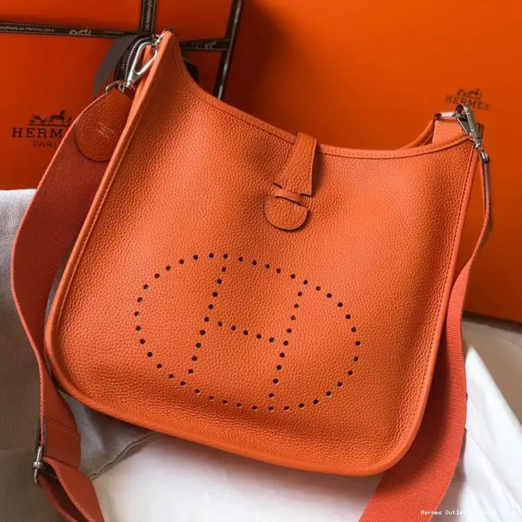 Affordable Clemence Leather Hermes Bag Hardware Palladium In Evelyne Orange 0210