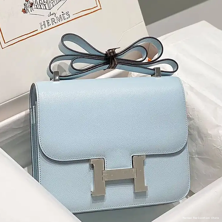 Affordable Palladium Hermes Bag In Constance Sky Hardware Epsom Blue Leather 0215