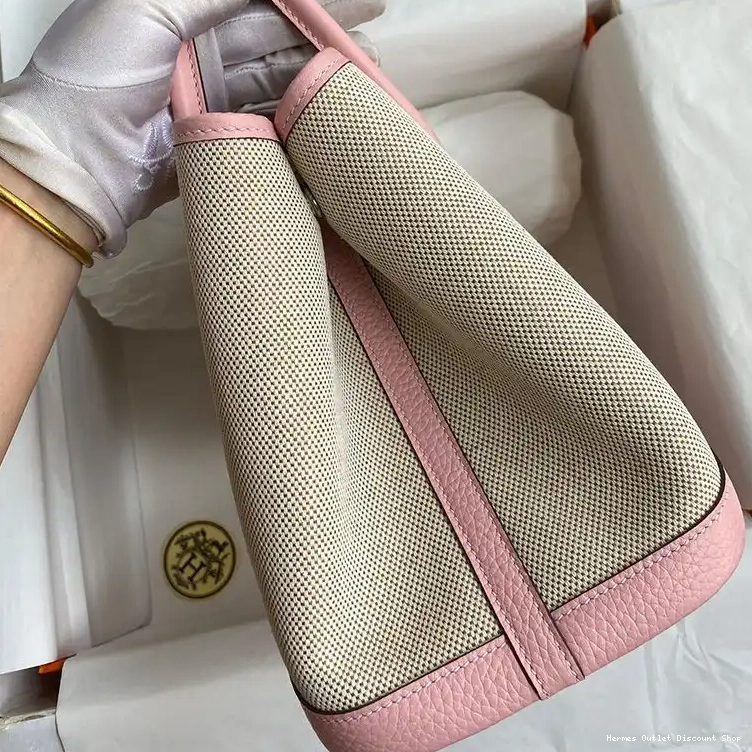 Affordable Party Pink In Garden Hardware Canvas Hermes Palladium Bag 0209