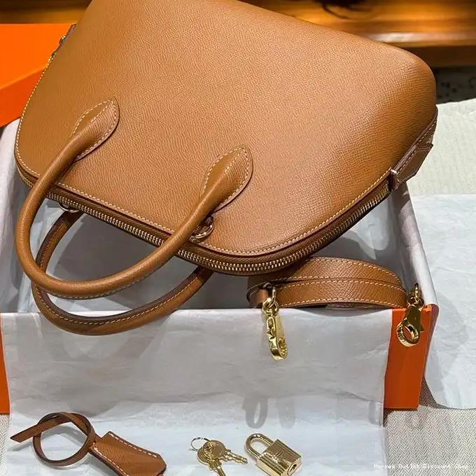 Affordable Leather Epsom Hardware Hermes Bolide In Gold Bag Brown 25 0209