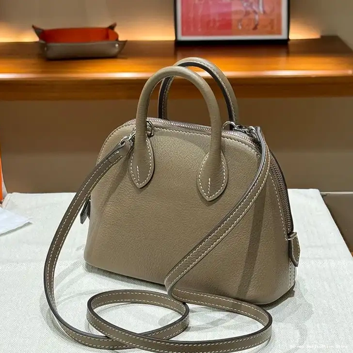 Affordable Palladium Chevre In Khaki Hermes Leather Bolide Bag Hardware Mini 0212